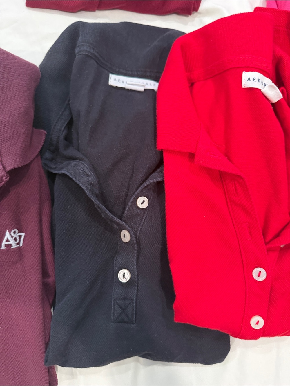 Aeropostale Polo Shirt Lot in Red, Pink, Burgundy, Navy & Black - Picture 5 of 10